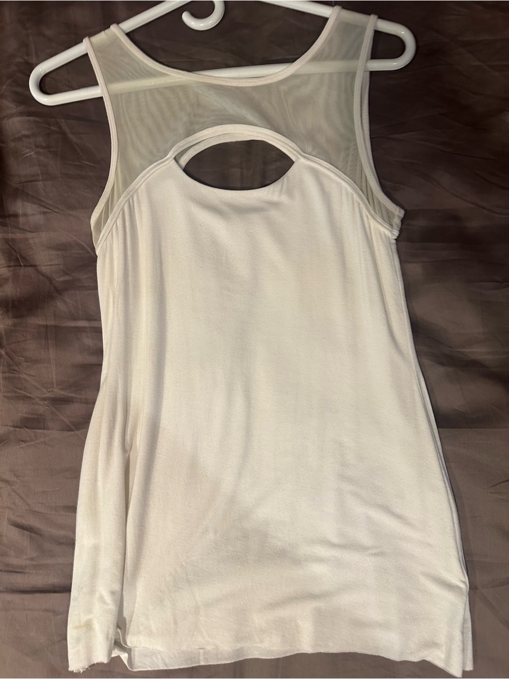 Bailey 44 White Mesh Back and Front Tank Top with Keyhole